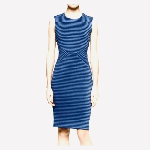 Calvin Klein Dresses & Skirts - Calvin Klein Sleeveless Striped Scuba Knit Sheath